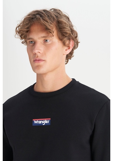 Wrangler Erkek Mid Logo Sweatshirt Black Çok Renkli