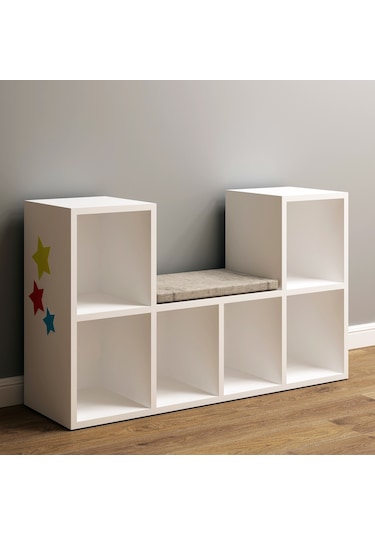 Flymobılya Linaza Montessori Minderli Kitaplık