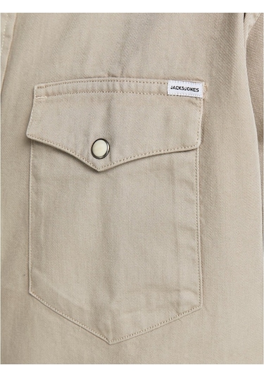 Jack Jones Erkek Denim Gömlek Jjesherıdan 12138115 Bej
