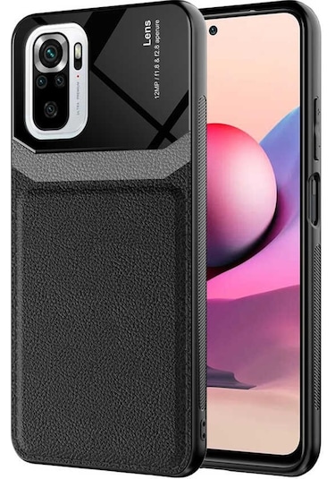 Xiaomi Redmi Note 10S Kilif ?Zore Emiks Deri Görünümlü Kilif 500285907