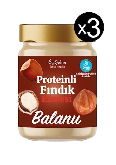 Balanu Proteinli Fındık Ezmesi 280gr X3 Adet