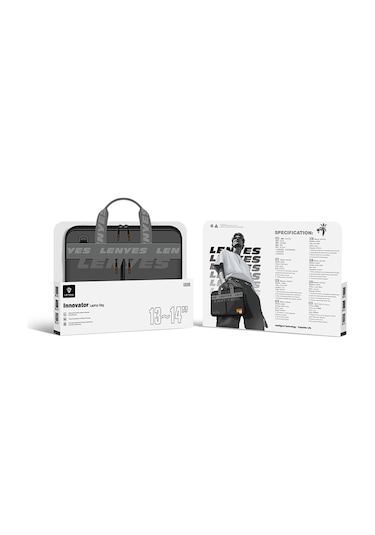 Lenyes Lb590 500d Kumaş Su Geçirmez 13-14 İnç Laptop Çantası Gri