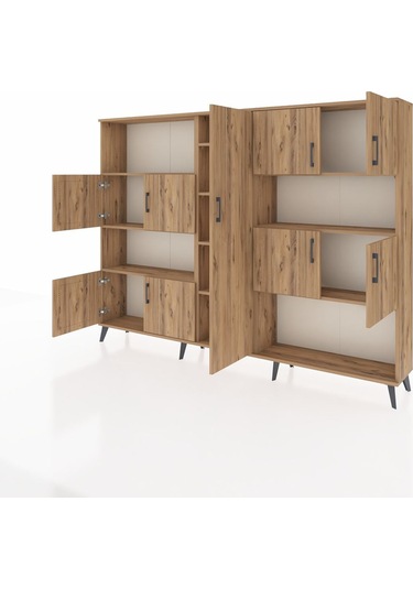 Arges Dolap 10 Raflı 9 Kapaklı 220x30x163 Çam-çam Çam-çam