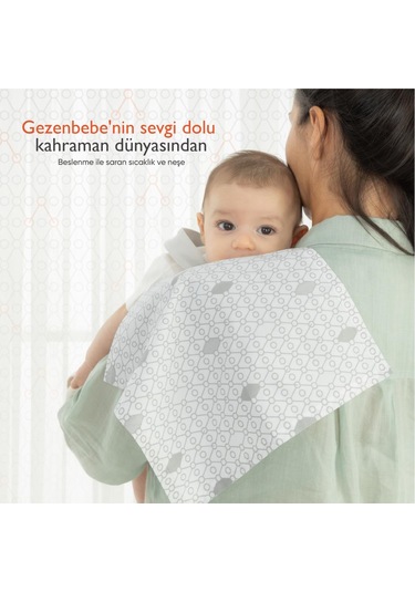 Gezenbebe Hero 3'lü Müslin Ağız Ve Omuz Bezi Seti 30x30 Bej