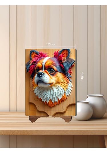 12 Parça Mdf Lazer Kesim Çocuk Puzzle Yapboz 14 X 19 Cm V4