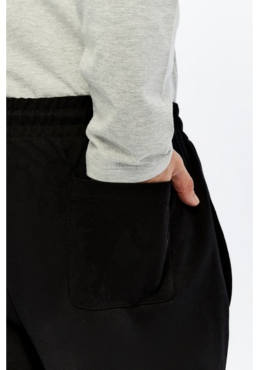 Defys Erkek Beli Lastikli Düz Paça Cepli Regular Fit Pantolon Siyah