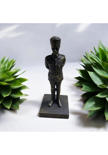 Mustafa Kemal Yazılı Atatürk Büstü - Bronz Görünümlü - Özel Tasarım Atatürk Biblosu