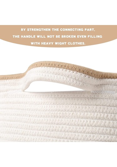 45x35 Jüt Pamuklu Büyük Boy Sepet, Battaniye, Oyuncak Sepeti Jütbeyaz