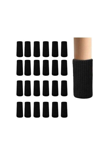 Besthome1 6'lı Siyah Poliester Masa Sandalye Koruması - Çift Katlı, Kaymaz, Ses Yankı Azaltıcı