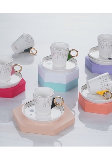 Acar Grove Porselen 6 Lı Kahve Fincan Takımı 90 Ml  MXG-011833
