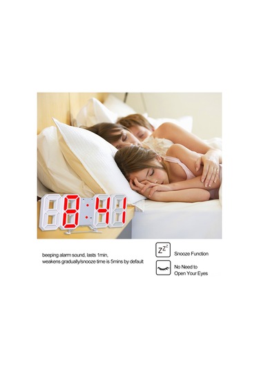 Xindoker Led Dijital Duvar Saati - Zaman/tarih/sıcaklık Gösterimi, 3 Parlaklık Modu, Alarm Ve Snooze Fonksiyonu, Usb Şarjlı Plastik Kasa Pil Dahil ÇOk Renkli