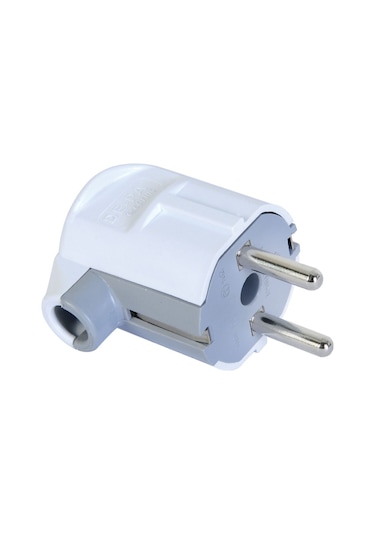 Depa L Tip Topraklı Erkek Fiş - Beyaz - 220 Volt - 11135