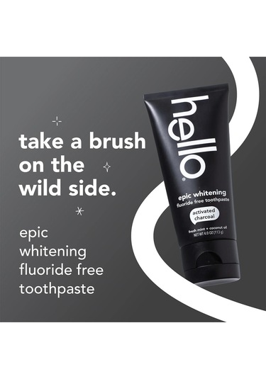 Hello Activated Charcoal Epic Whitening Florürsüz Diş Macunu 113gr Beyazlık