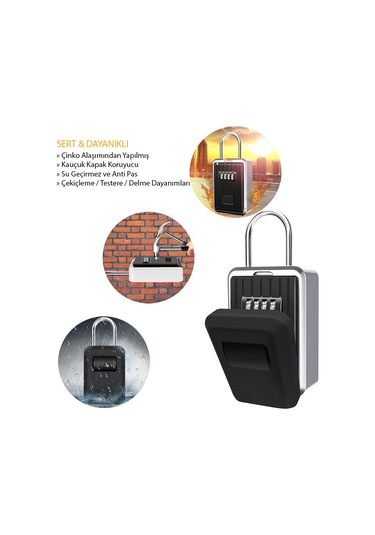 Mühlen Safe Key 7 Şifreli Çelik Kasa Anahtar Kasası Kutusu Anahta
