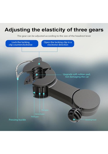 Hallow K22833 Usb Çift Kafalı Araç Arka Koltuk Vantilatörü Fanı Siyah