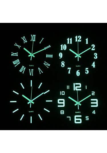 Mufunye 30cm Mdf Ahşap Gece Işıklı Saat - Sessiz Fonksiyonlu, Yatak Odası İçin Klasik Rakamlı Glow Clock Çok Renki