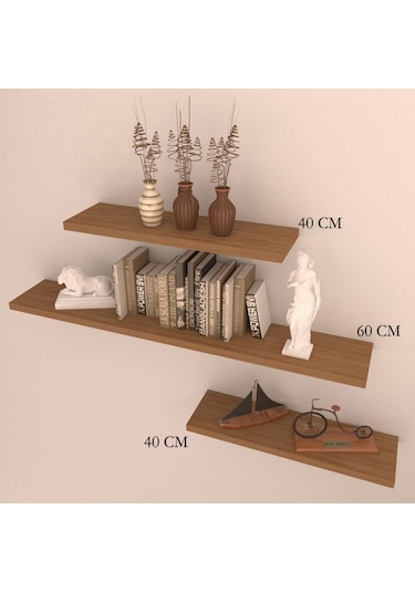 Rafkestir 3 Lü Raf Set ( 60-40-40 ) Bambu ( Mat )