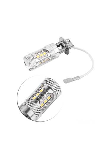 Kosona H1/h3 Soketli 10w Led Araba Sis Lambası 12-24v 6500k Beyaz Işık 1400lm 50000 Saat Ömür 2 Adet
