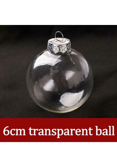 Mufunye 6cm Pe Plastik Şeffaf Doldurulabilir Top, Noel/wedding Dekorasyonu, Gümüş Kapağı, Boş Yuvarlak Ornament