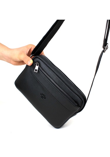 Unisex Siyah Orta Boy Askılı Postacı Omuz Çantası Siyah