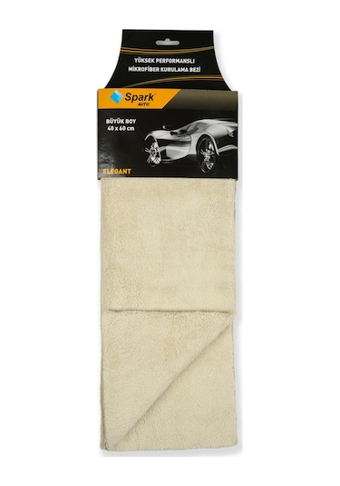 2 Adet Spark 2314 Bej Lazer Kesim Mikrofiber Oto Kurulama Temizlik Pasta Ve Cila Bezi 40x60 Cm.