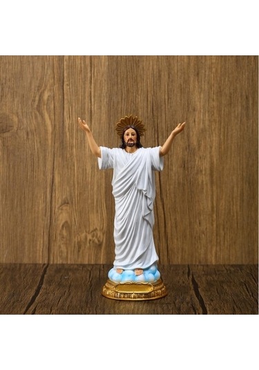 Novahub 8 İnç Alleluia O Yükseldi Reçine İsa Mesih Heykeli, Diriliş Heykelciği, Hristiyan Ev Dekorasyonu, Aziz Heykeli, Dini Sanat 1pcs
