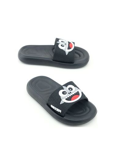 Gezer Yazlık Erkek Çocuk Eva Banyo Havuz Plaj Terlik Siyah