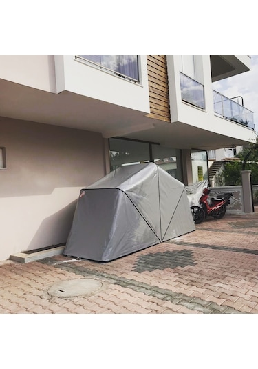 Portatif Motosiklet Garajı Branda Yanmaz Özellikli