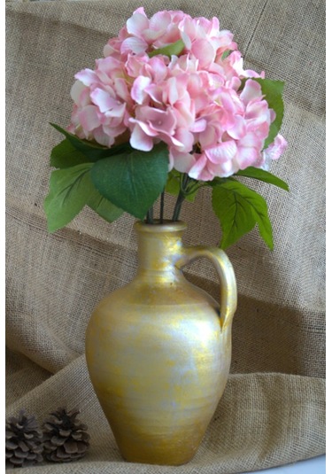 Gold Çömlek Vazo Toprak Vazo Dekoratif Vazo Kuru Çiçeklik Vazo