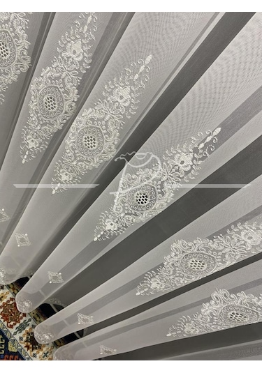 Tül Perde Taç Marka Ziyu Desen 1 Kalite Tt Kumaş-72048 Çok Renkli