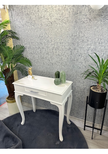 Ahşap Lükens Dresuar Beyaz