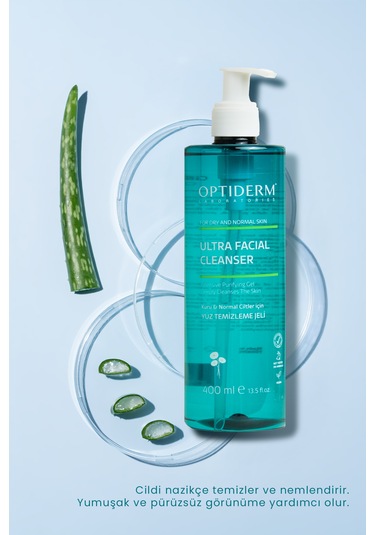 Optiderm Yüz Ve Cilt Temizleme Jeli Kuru Ve Normal Ciltler 400 Ml