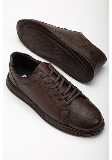 Garantili D563 Günlük Ortopedik Hakiki Deri Erkek Ayakkabı Kahverengi