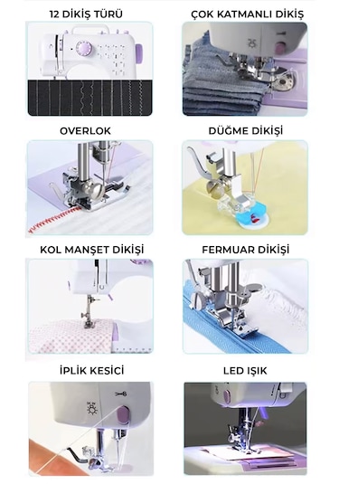 Robo 12 Fonksiyonlu Dikiş Makinesi Beyaz