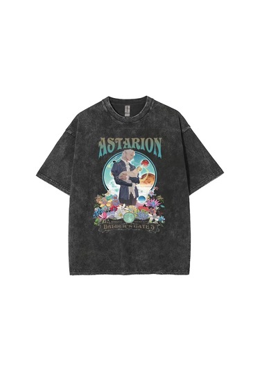 Dshztooma Baldurs Gate 3 Astarion Vintage Elf T-shirt - Erkek/kadın Rahat Yıkama Y2k Tshirtpembe Pembe