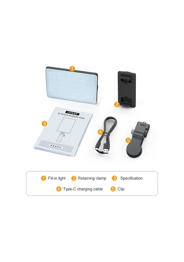 Yunboo Cl-v11r Taşınabilir Rgb Led Fotoğraf Aydınlatma Lambası, 5w Çift Renk Sıcaklığı, 24 Işık Efekti, Usb Şarj, Dahili Pil Siyah