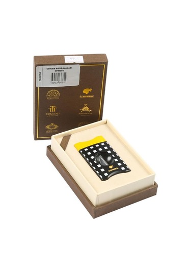 Sarı-siyah Beyaz Desenli V Puro Makası Kesici