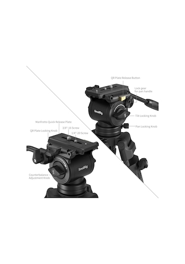 Smallrig 5441 Ad14 Profesyonel Karbon Fiber Video Tripod