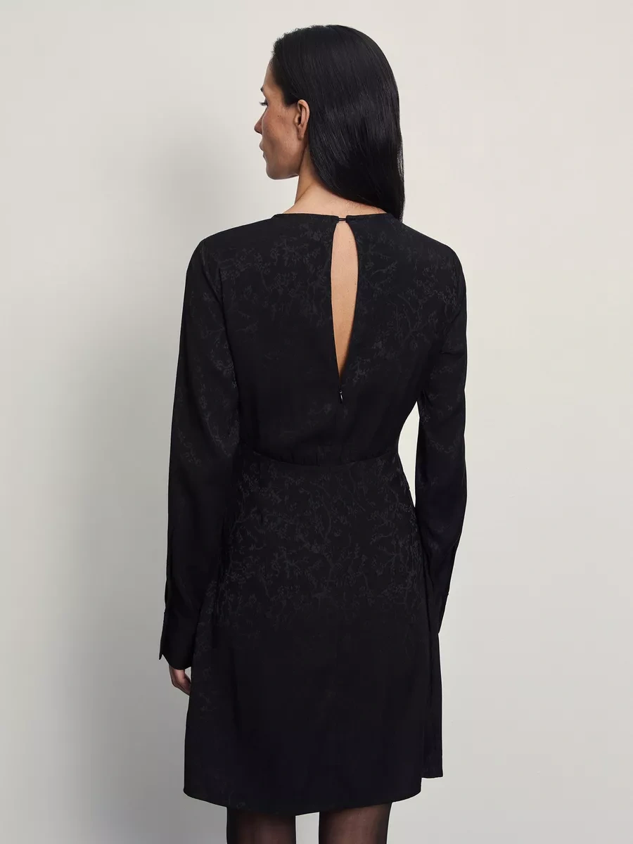 Zarına Bel Kemerli Baskılı Kısa Elbise 200754175 Siyah