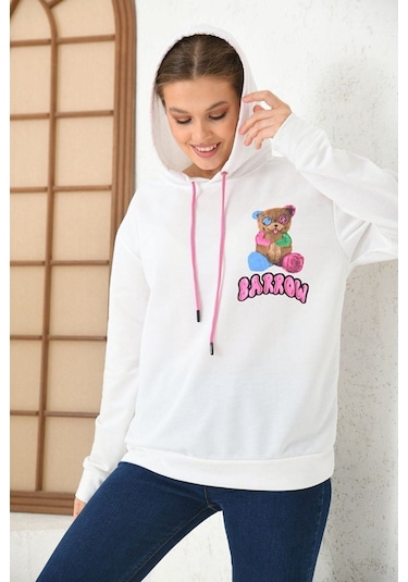 Altamira Unisex Barrow Baskılı Oversize Kapşonlu Sweatshirt 001