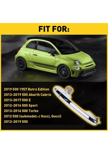 Besthome1 Araba Dış Kapı Kolu 735451696, 735592014,68069942ab Fiat 500 2012-2019 Ön Yolcu Tarafı