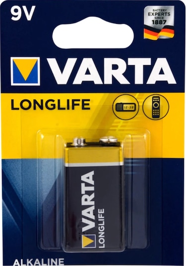 Varta Longlife Alkalin Pil 9V, E-Block, 6LP3146