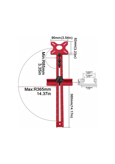 Yaleker Ahşap İşleri İçin Çapraz Freze Aleti - Yuvarlak Kesim, Oluk Açma Ve Konumlandırma Yardımı - Alüminyum Malzeme İle Dayanıklı