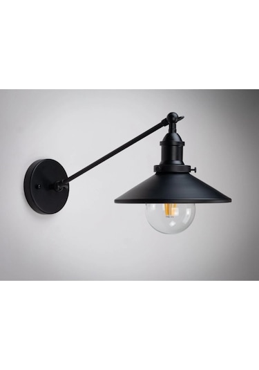 Riolight Retro 4,rustik,vintage Siyah 1xe27 Duylu Metal Duvar Apl Siyah