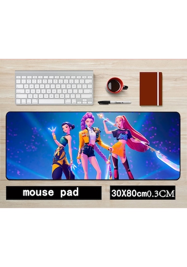 Kpop İblis Avcısı İblis Kız Grubu Mouse Pad 30x80cmcm Büyük Klavye Pedi