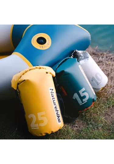 Naturehike Rafting Su Geçirmez Çanta Kuru Islak Ayrı Omuz Çantası Açık Hava Yüzme Paketi, Renk: 25l Sarı Sarı