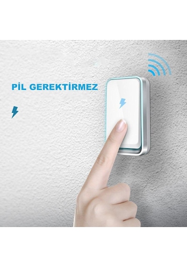 Dailytech Su Geçirmez Kablosuz Pil Gerektirmeyen Kapı Zili