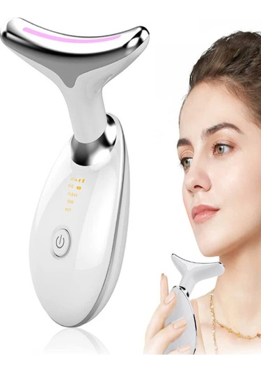Leezsing Ems Yüz Boyun Masajı Kırışıklık Karşıtı Cilt Kaldırma Güzellik Cihazı - Beyaz-246 Çok Renkli
