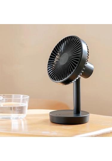 Cacaomasaüstü Şarj Edilebilir Fan Küçük Taşınabilir Klima Otomatik Dönen Vantilatör 3 Hız Yyeutb Pembe