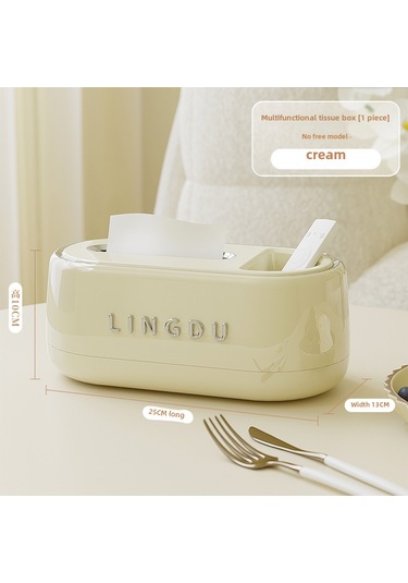 Krem Beyazı Mendil Kutusu, Yüksek Değerli Krem Tarzı Tavşan Dekorasyonu A